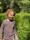 ADAMS Tan/Brown Stripe Ribbed Henley