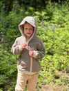 JAMES Brown/Beige Cosy Stripe Hooded Top