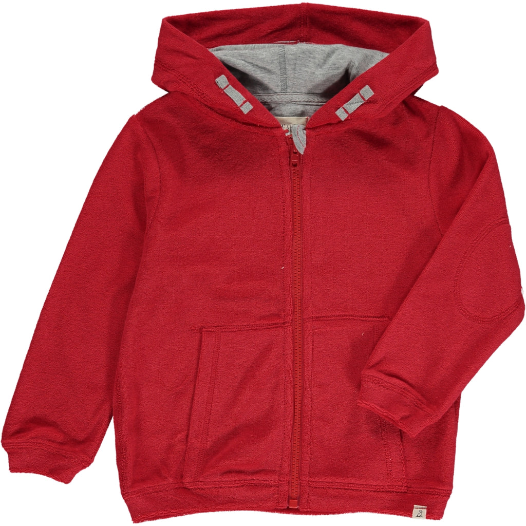 CORNWALL Terry Towelling Red Zip-Up