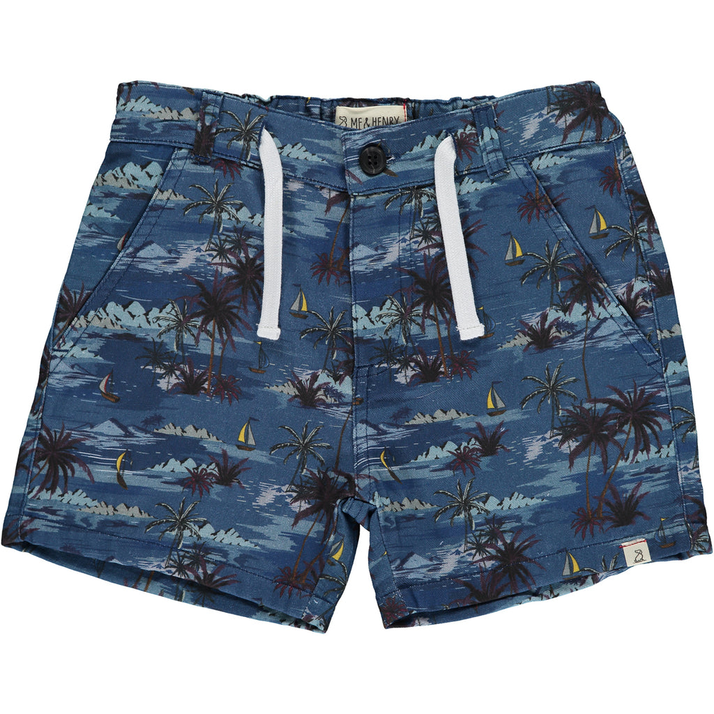 MAHALO Blue Hawaiian Woven Shorts