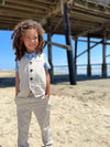 CLEMSON Cream Linen vest