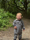 KINGSTON Black/Beige Stripe Polo Romper