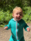 BLAINE Turquoise Hooded Knit Romper