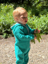 BLAINE Turquoise Hooded Knit Romper