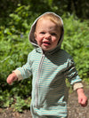 BLAINE Turquoise/Beige Cosy Hooded Romper