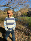 RICARDO Colour Block Navy/Blue arms Sweater