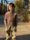 Pedro Brown/Beige Striped Hooded Sweater
