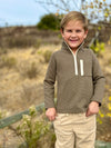 PICKET Olive Waffle Zip up top