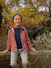 ADVENTURER Orange/Royal Plaid Sherpa Lined Shirt