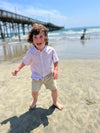 ,little, boy, at, the, beach, stone, twill, shorts, beige, white, stripe, striped, stripes, shirt, brown, hair, spring, summer, cool, look henry.,