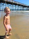 Boy Playing in the sea wearing, Pink Twill, Woven , Shorts, Short, Holiday, Spring, Summer, Beach, Henry.