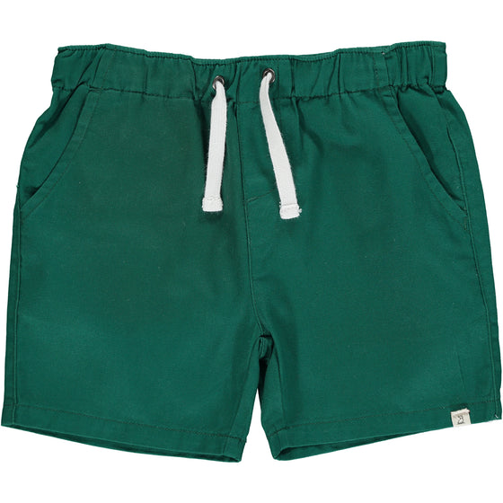 Green Twill Boys Shorts