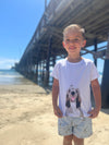 White, tee, blue, stripe, stripes, striped, shorts, hands, in, his, pocket, standing, at, the, pier, summer, henry.