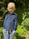 ERIN Navy Cord Hooded Woven Shirt