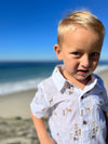 Henry, all, over, print, graphic, shirt, button, buttons, fair, hair, little, boy, at, beach, summer, henry.