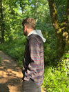 Mens Erin Hooded Shirt brown/grey/blue plaid