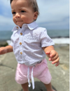 HELFORD GREY STRIPE WOVEN ONESIE