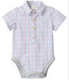 PINK/BLUE/LILAC PLAID HELFORD WOVEN ONESIE
