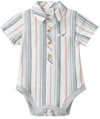 CHAMBRAY/NEON STRIPE HELFORD WOVEN ONESIE