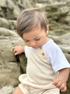 AFLOAT HEATHERED CREAM Raglan Romper