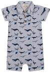MOLOKAI BLUE WHALE PRINTED WOVEN ROMPER