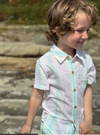 GREEN MULTI STRIPE NEWPORT WOVEN SHIRT