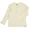 Cream ribbed Henley tee