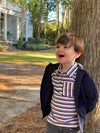 Navy stripe polo