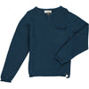 Blue, knit, knitted, sweater, jumper, casual, pocket, button, Henry.