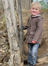Tweed, duffle, jacket, coat, smart, warm, autumn, winter, blue, jean, fair hair , little, boy, climbing, up, a, tree, henry.