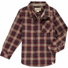  Mens Woven Shirt wine/beige