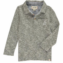  Mens Long Sleeved Polo green/grey