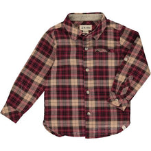  Mens Woven Shirt wine/black plaid