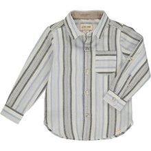  Mens Woven Shirt blue/black/white stripe