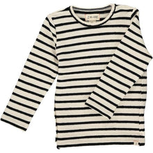  Mens Long Sleeve Tee cream/black stripe