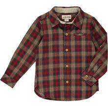  Mens Woven Shirt red/brown plaid