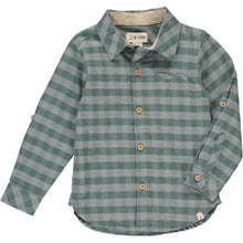  Mens Woven Shirt green/grey plaid