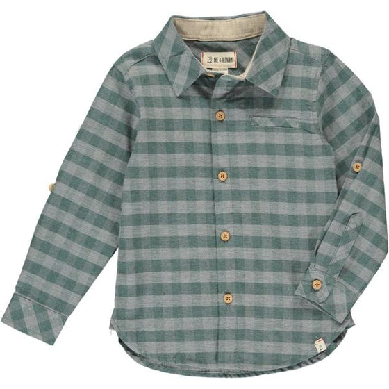 Mens Woven Shirt green/grey plaid