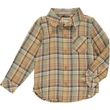  Mens Woven Shirt beige/blue plaid