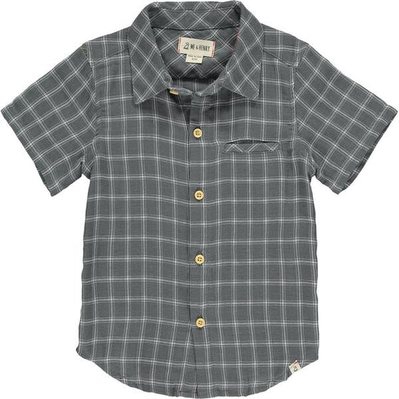 Mens Newport Woven Shirt grey/white plaid