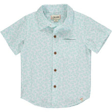  Mens Newport Woven Shirt aqua floral