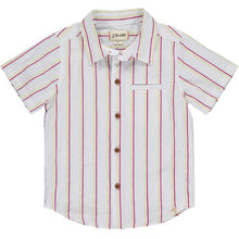  Mens Newport Woven Shirt red/blue/gold stripe