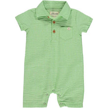  SANDY Lime Seersucker Polo Romper