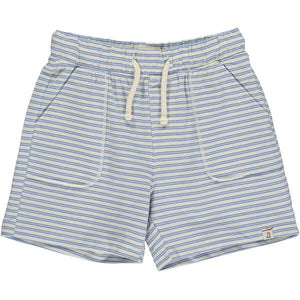 TIMOTHY Cream/Blue Stripe Pique Shorts
