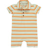 DRIFT Orange/Cream Striped Polo Romper