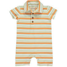  DRIFT Orange/Cream Striped Polo Romper