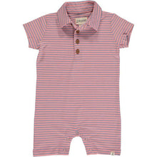  DRIFT Pink/Blue Striped Polo Romper