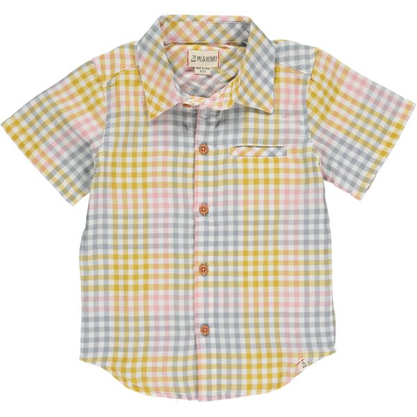 MAUI Aqua/Yellow Plaid Woven Shirt