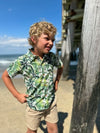 MAUI Green Palm Printed Shirt