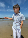 NEWPORT Blue/Navy/White Seersucker Stripe Woven Shirt